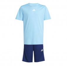 ADIDAS JJ1031 ΠΑΙΔΙΚΟ ΣΕΤ ΜΠΛΟΥΖΑ ΚΑΙ ΣΟΡΤΣ ΑΓΟΡΙ ΓΑΛΑΖΙΟ-ΜΠΛΕ